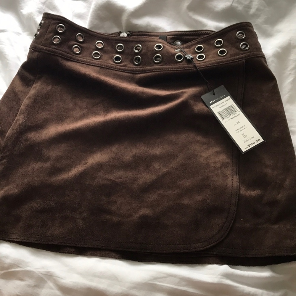 BCBG brown suede skirt